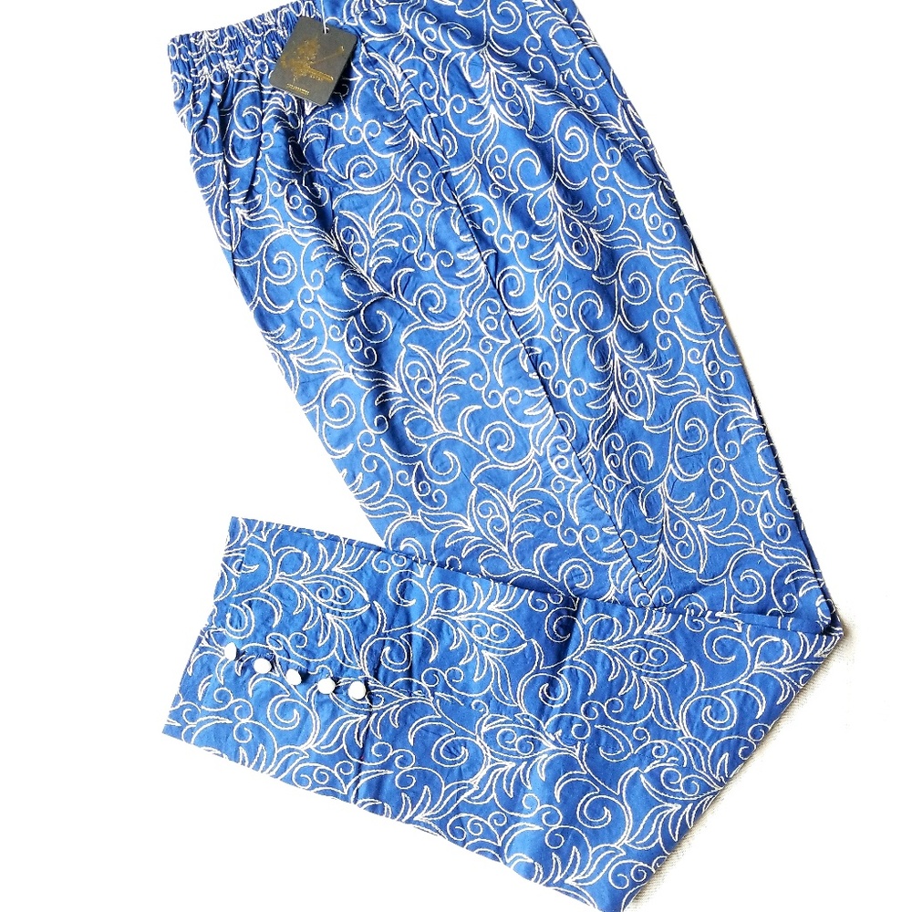 ⭐🌙Royal blue trousers w/ white emboridery